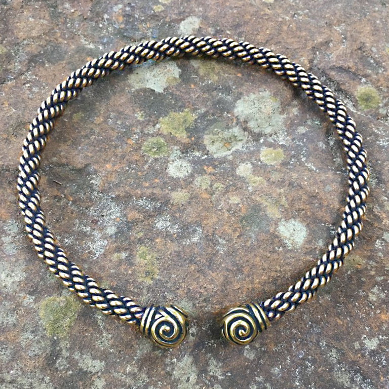 Triskele Torc (Medium Braid) - Bronze