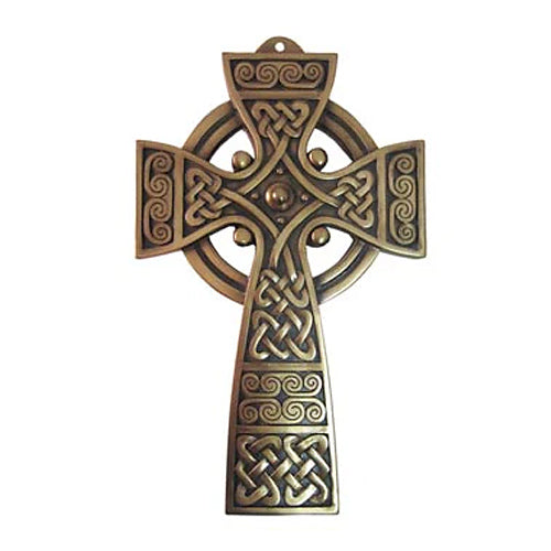 Celtic Cross Wall Plaque - Bronze