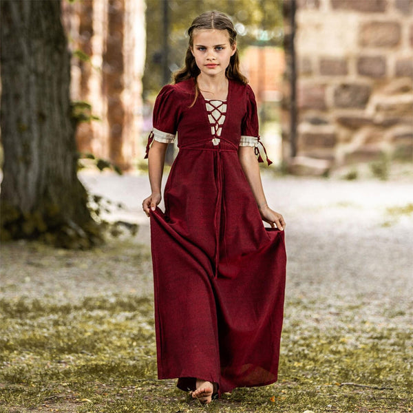 Child's Red / Natural Summer Dress