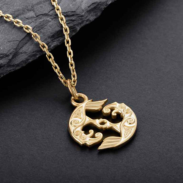 Small Gold Huginn & Muninn - 10k, 14k or 18k