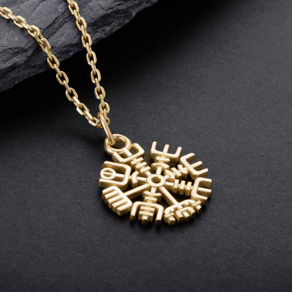 Small Gold Vegvisir - 10k, 14k or 18k