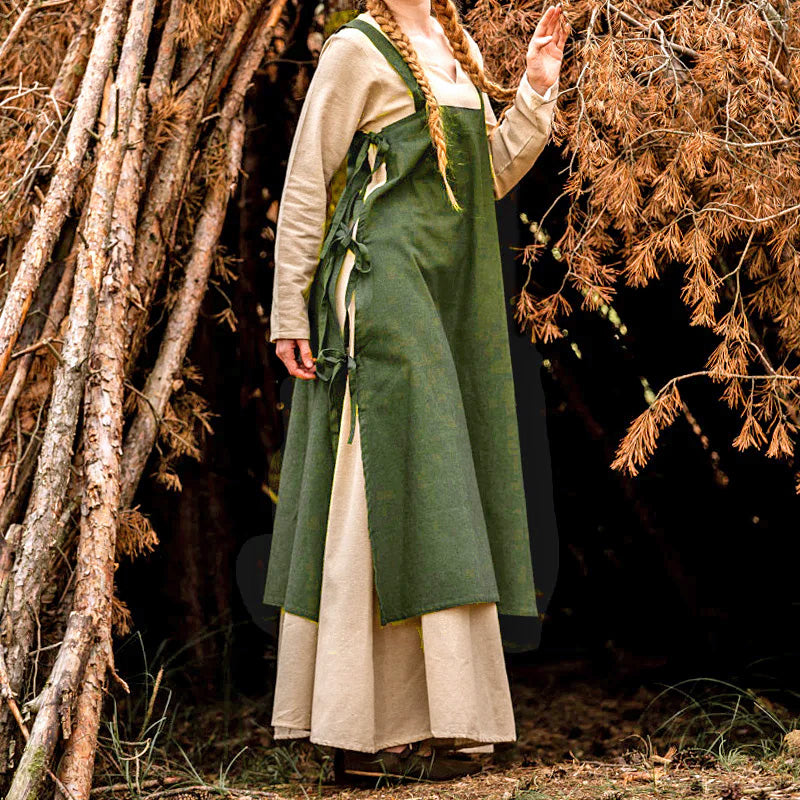 Green Apron OverDress - Cotton Green Apron OverDress - Cotton