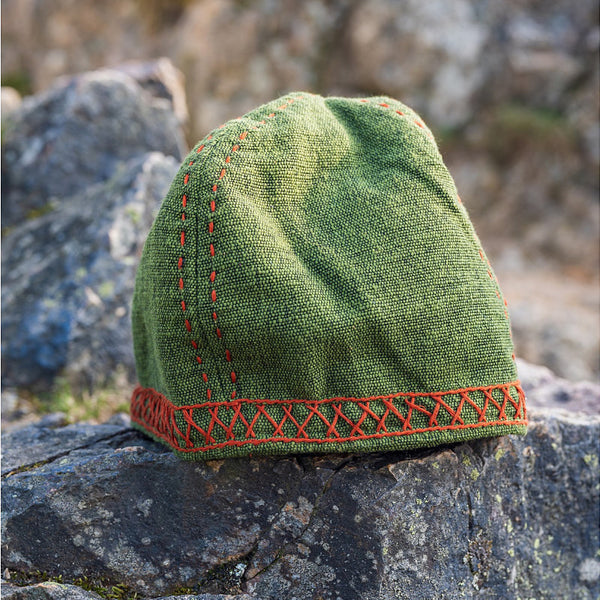 Green Viking Cap w/ Embroidery - Cotton