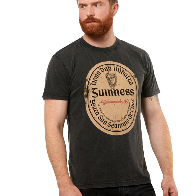 Guinness® Black Distressed Label T-Shirt
