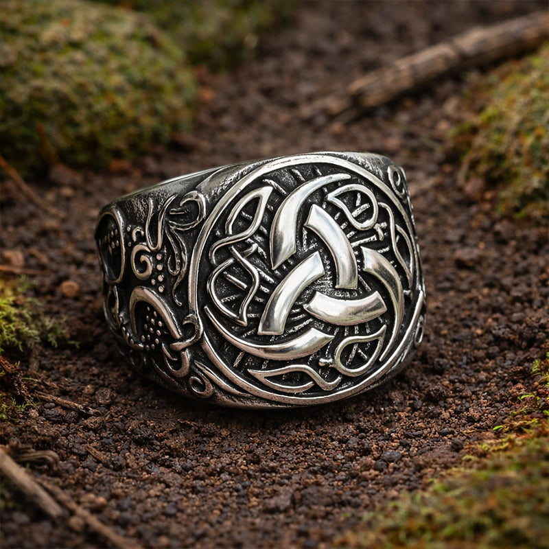 Horns of Odin Ring - Stainless Steel