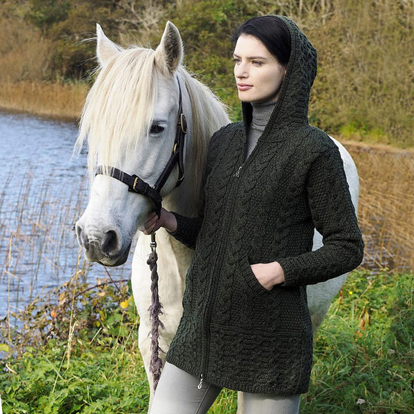 Irish Hooded Sweater Coat