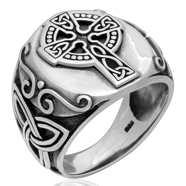 Large Celtic Cross Ring - Sterling Silver