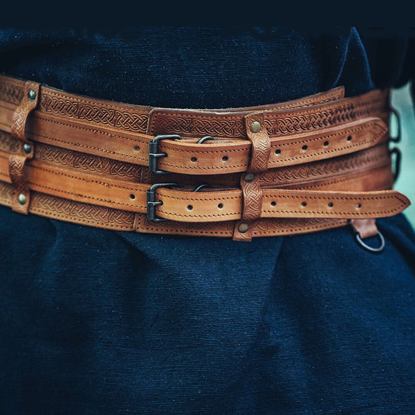 Light Brown Extra Wide Medieval Belt