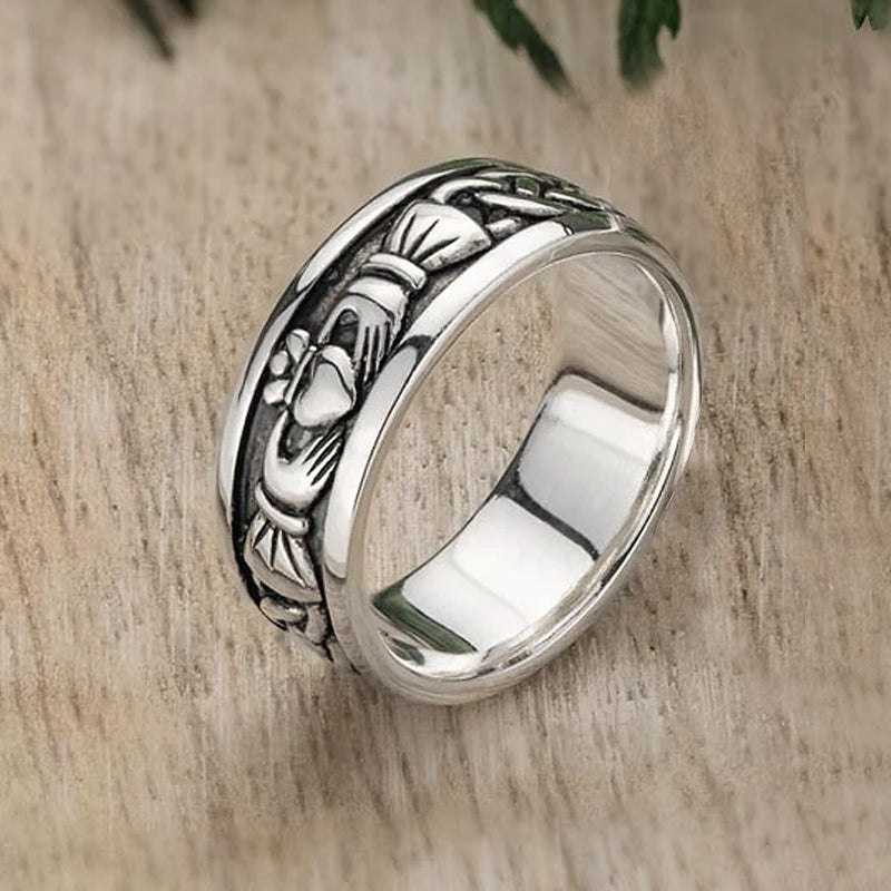Men's Sterling Silver Claddagh Band