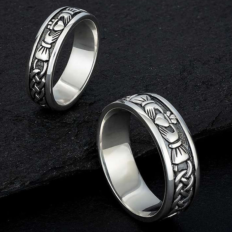 Men's Sterling Silver Claddagh Band