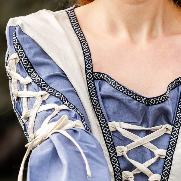 Natural / Blue Medieval Dress