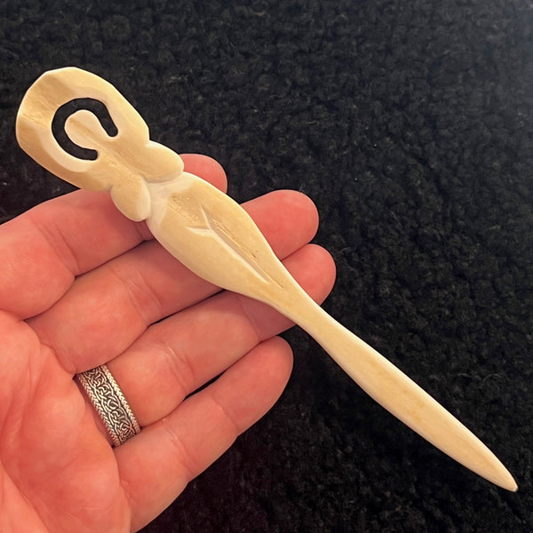 Norse Goddess Hairstick - Bone