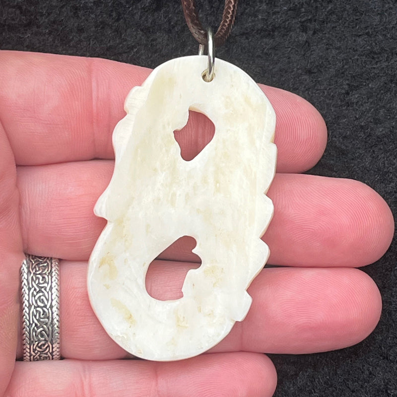 Norse Serpent - Bone & Amber