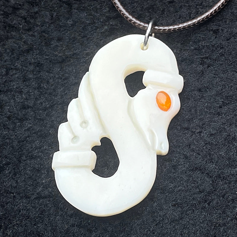 Norse Serpent - Bone & Amber