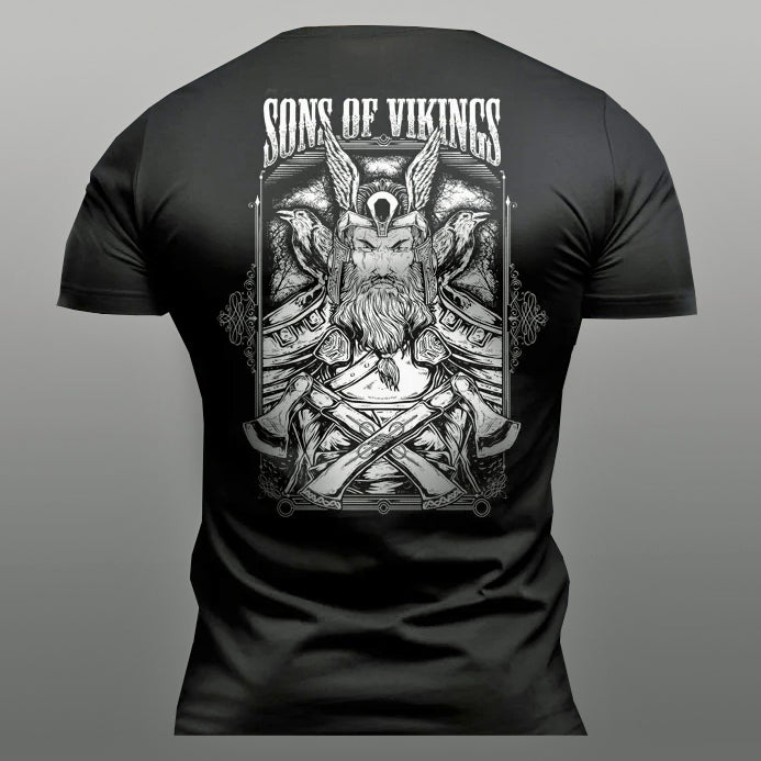 T-shirt De Sport Homme GYMTIER Sons Of Odin – Logo Viking, Coupe Musclée, 100% Coton, Pour Salle De Sport - 9