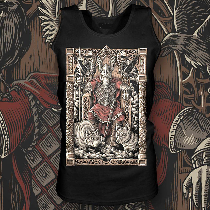 Odin on Throne Tank Top Shirt
