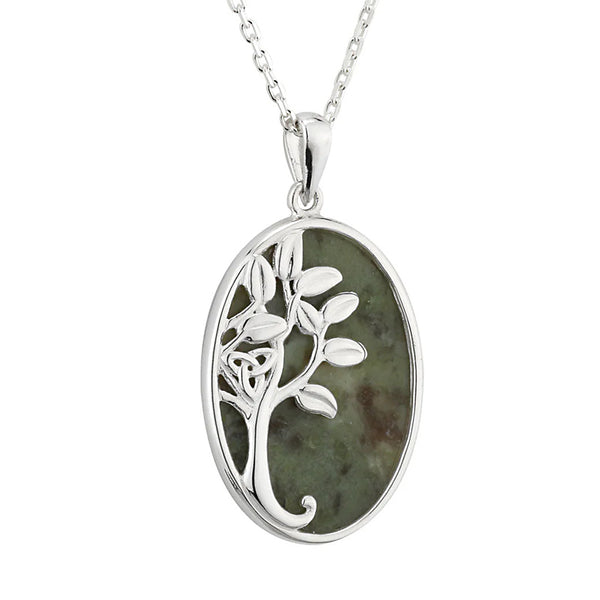 Silver & Marble Oval Tree of Life