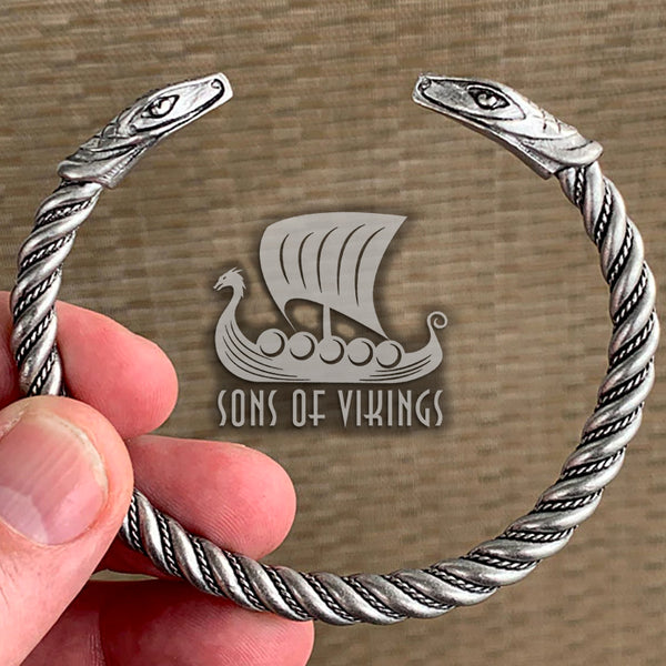 Norse Serpent Bracelet - Pewter