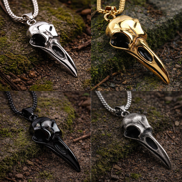 Raven Skull Necklaces - Stainless Steel