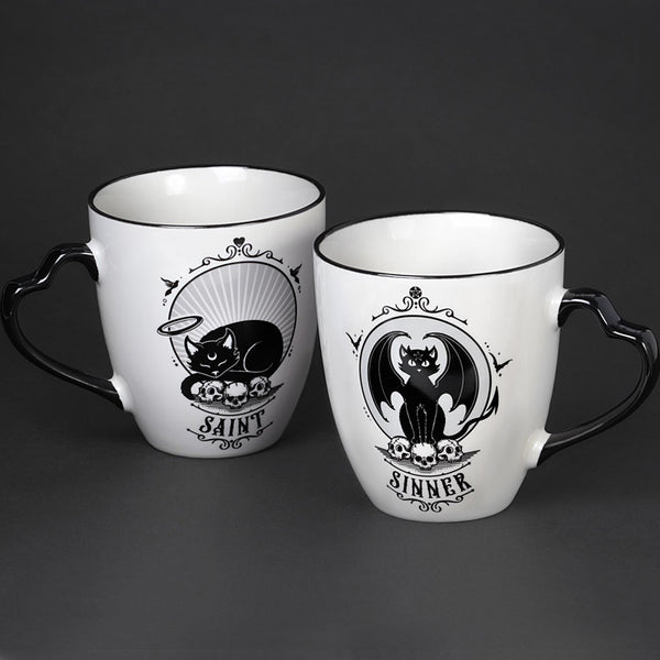 Saint and Sinner Cat Mug