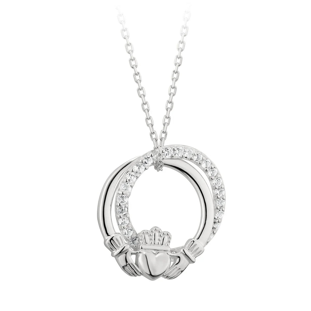 Cross Over Claddagh Necklace