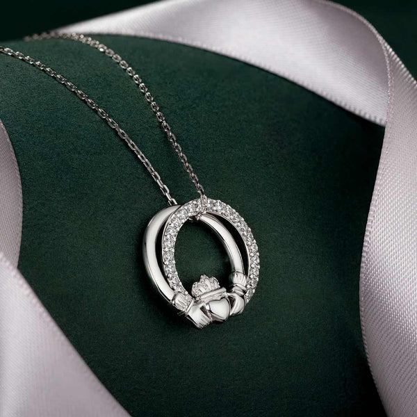 Cross Over Claddagh Necklace