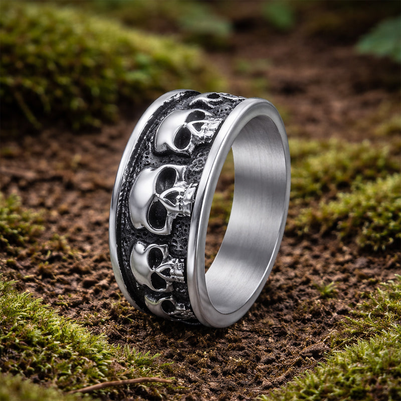 Wide Skulls Ring - Stainless Steel