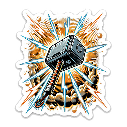 Mjolnir Sticker | Thor's Hammer Sticker | Norse Mythology Stickers ...