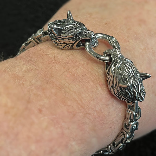 Odin's Wolves Bracelet - Silver