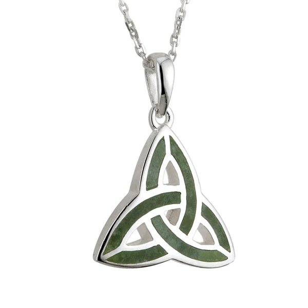 Silver & Irish Marble Triquetra Necklace