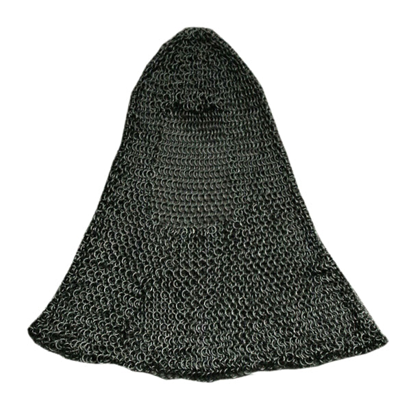 Black Chainmail Hood - Light Steel