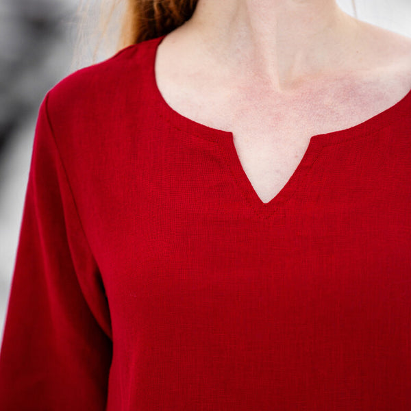 Red Viking Dress - Linen | Historically Accurate Women's Viking Dresses ...