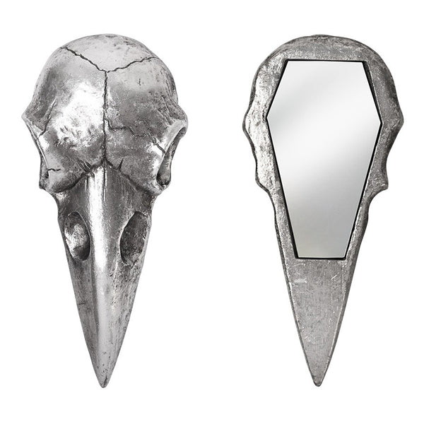 Raven Skull Hand Mirror