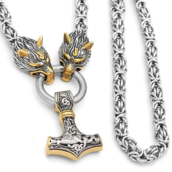 Odin's Wolves (Silver & Gold) - Stainless Steel