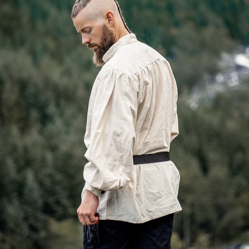 Solid market-medieval shirt made of cotton, lined, natural top