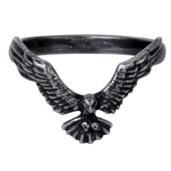 Flying Raven Ring - Pewter