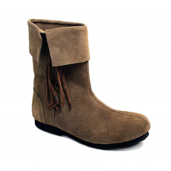 Suede Folded Top Boots