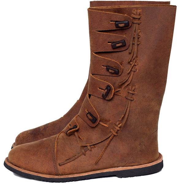 Brown Leather High Viking Boots