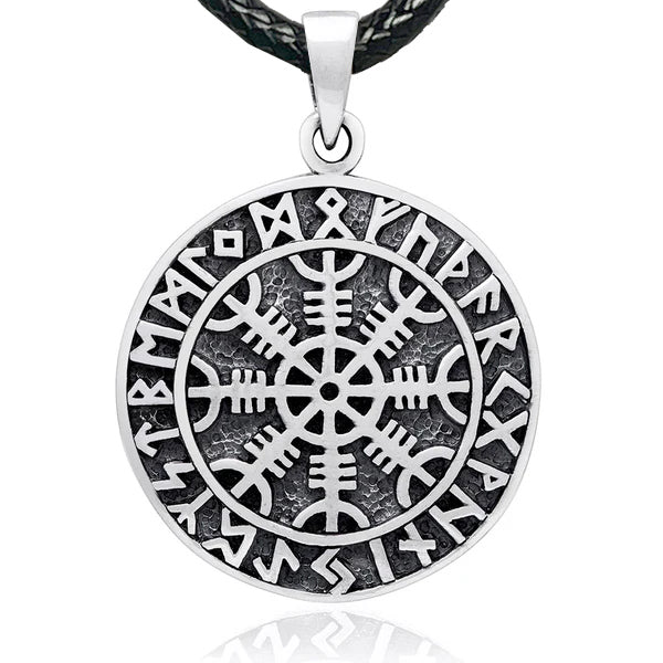 Helm of Awe Runes Pendant - Sterling Silver