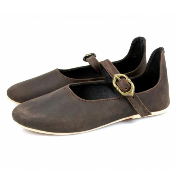 Brown Women's Shoes - Leather w/ Leather Soles