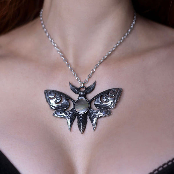 Lunar Moth Pendant - Pewter