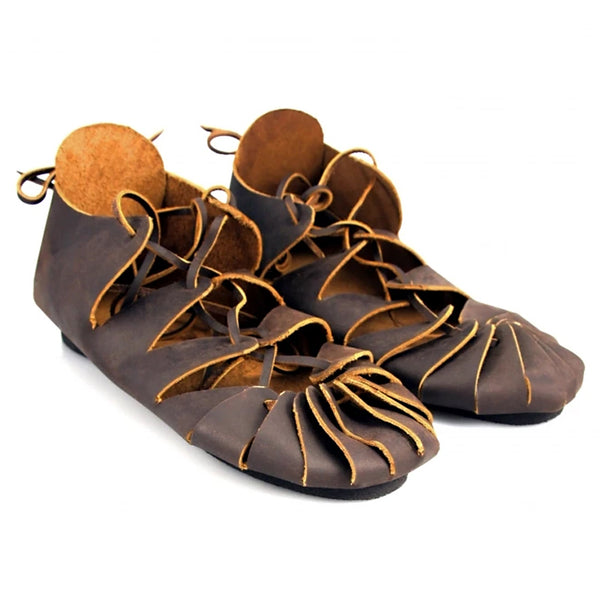 Brown Leather Medieval Sandals