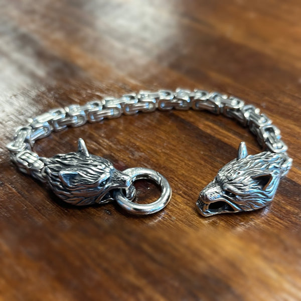 Odin's Wolves Bracelet - Silver