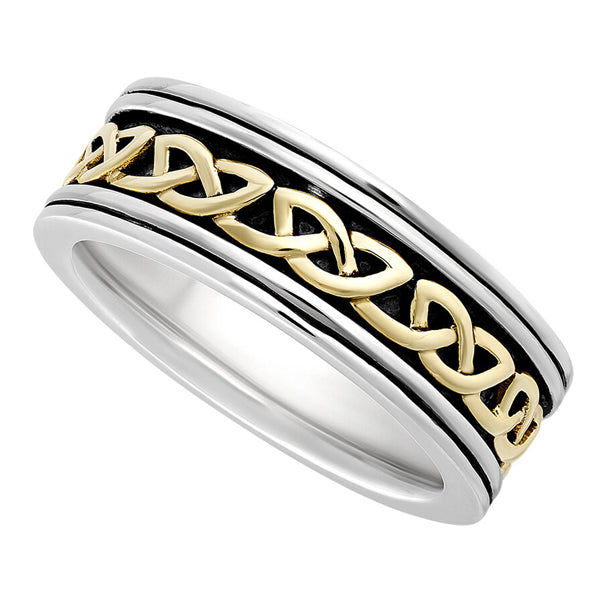 Thick Knot Ring - Silver or Silver w/ 10k Gold