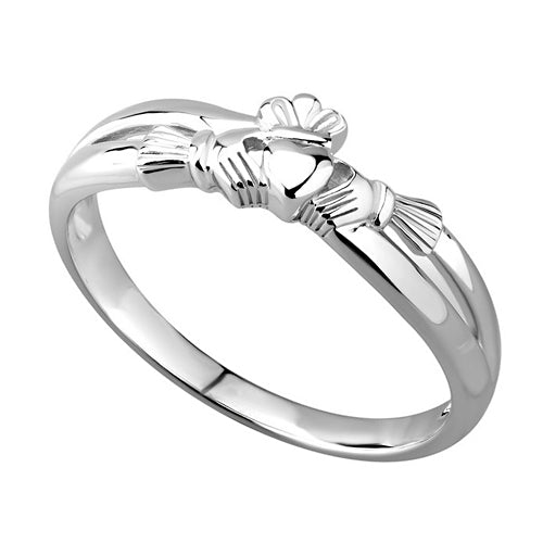 Silver Crossover Claddagh Ring