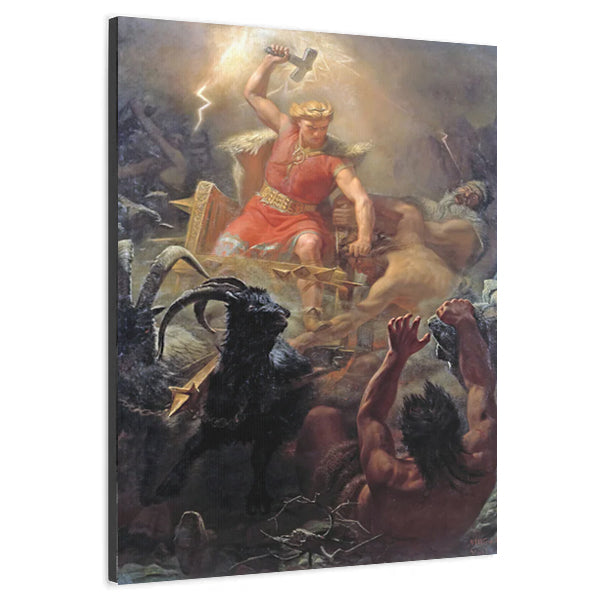 Thor's Fight with the Giants - Canvas Wrap