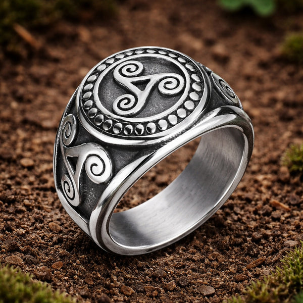 Triskelion Ring - Stainless Steel
