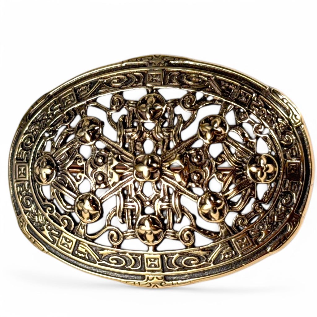 Bronze Viking Turtle Brooch Pair