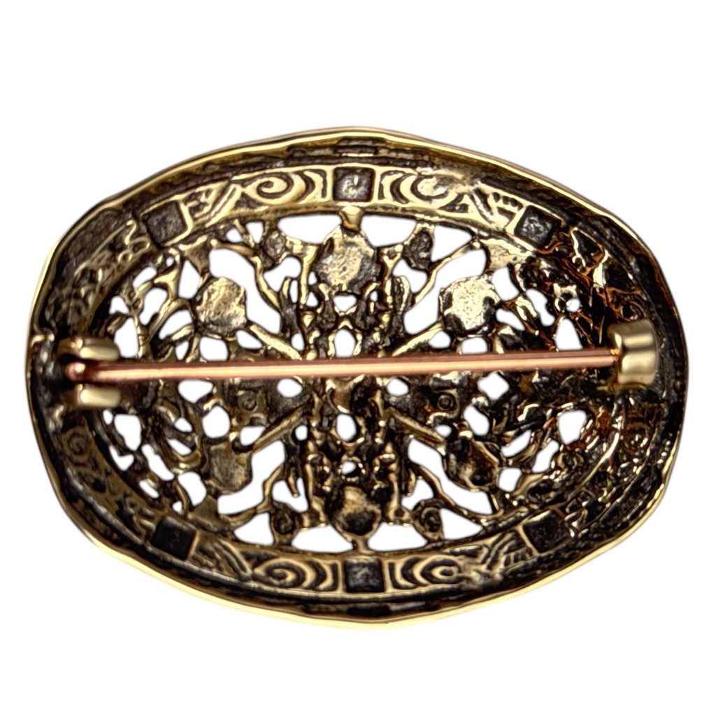 Bronze Viking Turtle Brooch Pair