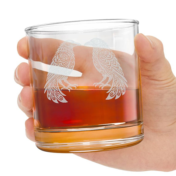 Norse Ravens Whiskey Glass